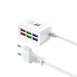 Universal 6 - Port USB Wall Charger with Power Strip and 1m Extension Cable - EU