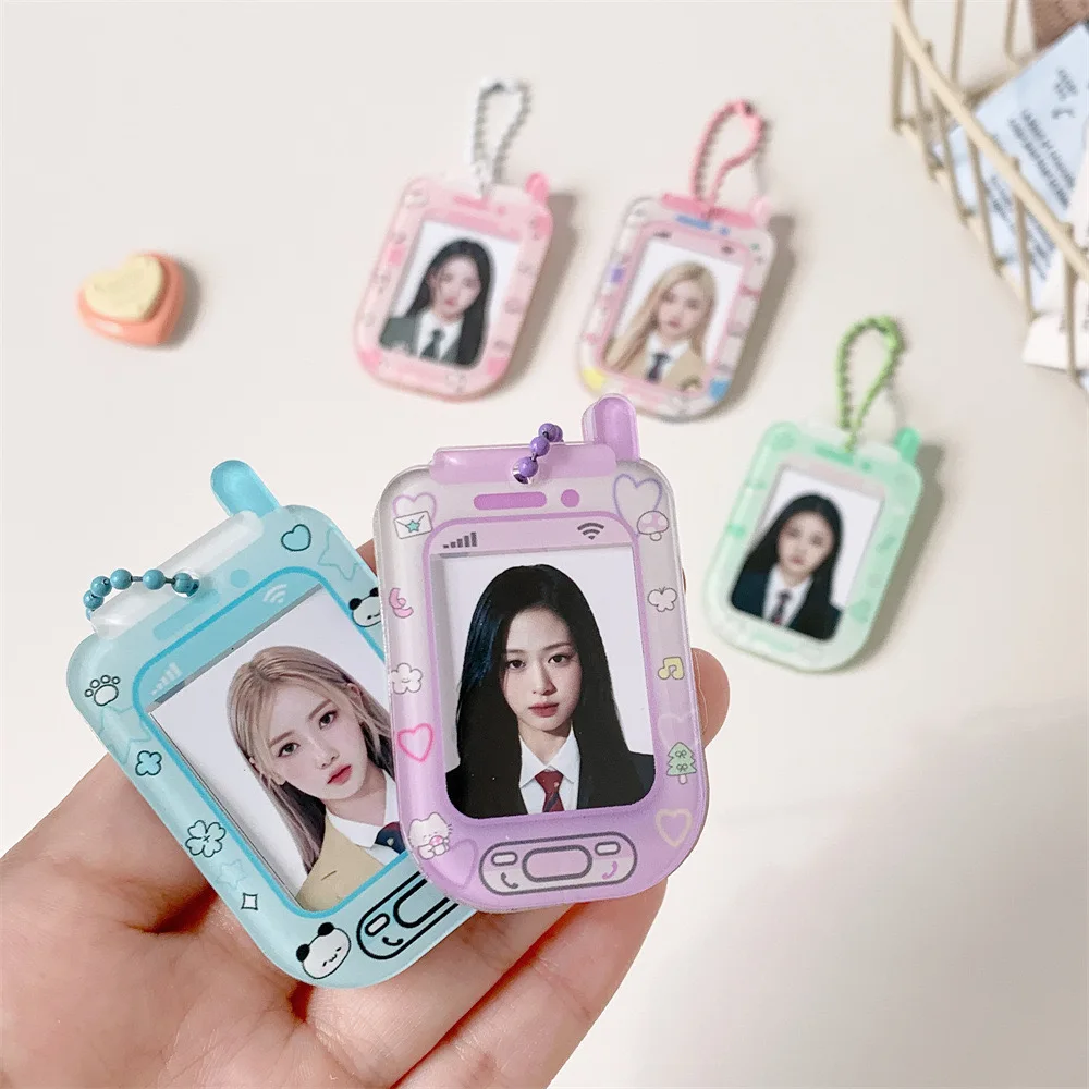 Photo Card Holder Kawaii Cartoon Phone Shape Acrylic Kpop