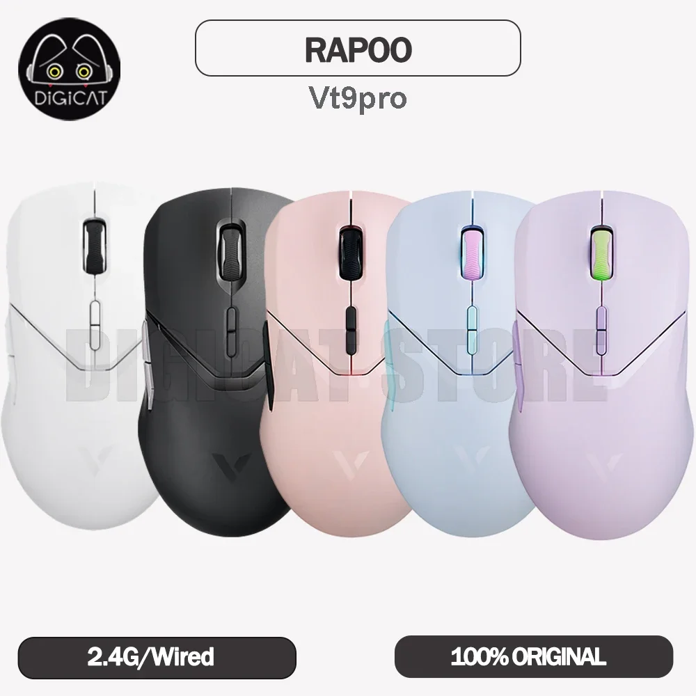 

Rapoo VT9pro Bluetooth Wireless Mouse Lightweight PAW3395 Dual Mode With Wireless Charger Office Gaming Mice For Pc Laptop Gifts