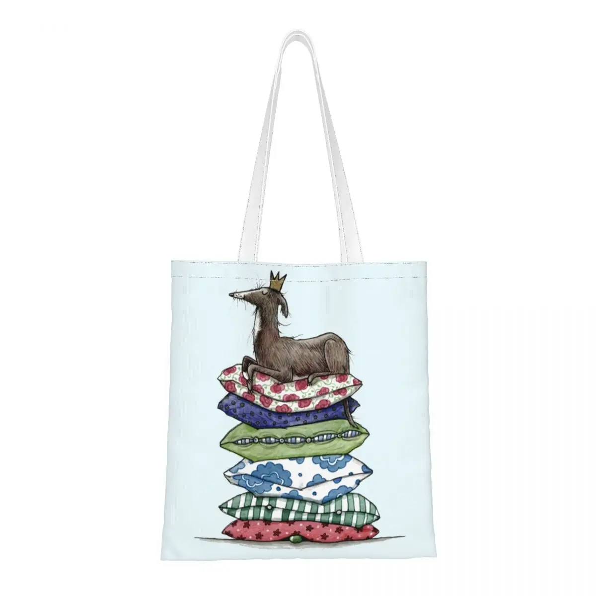 

Greyhound Female Shoulder Bag Greyhound Whippet Lurcher Dog Reusable Shopping Bags Cute High Capacity Canvas Tote Canvas Bag
