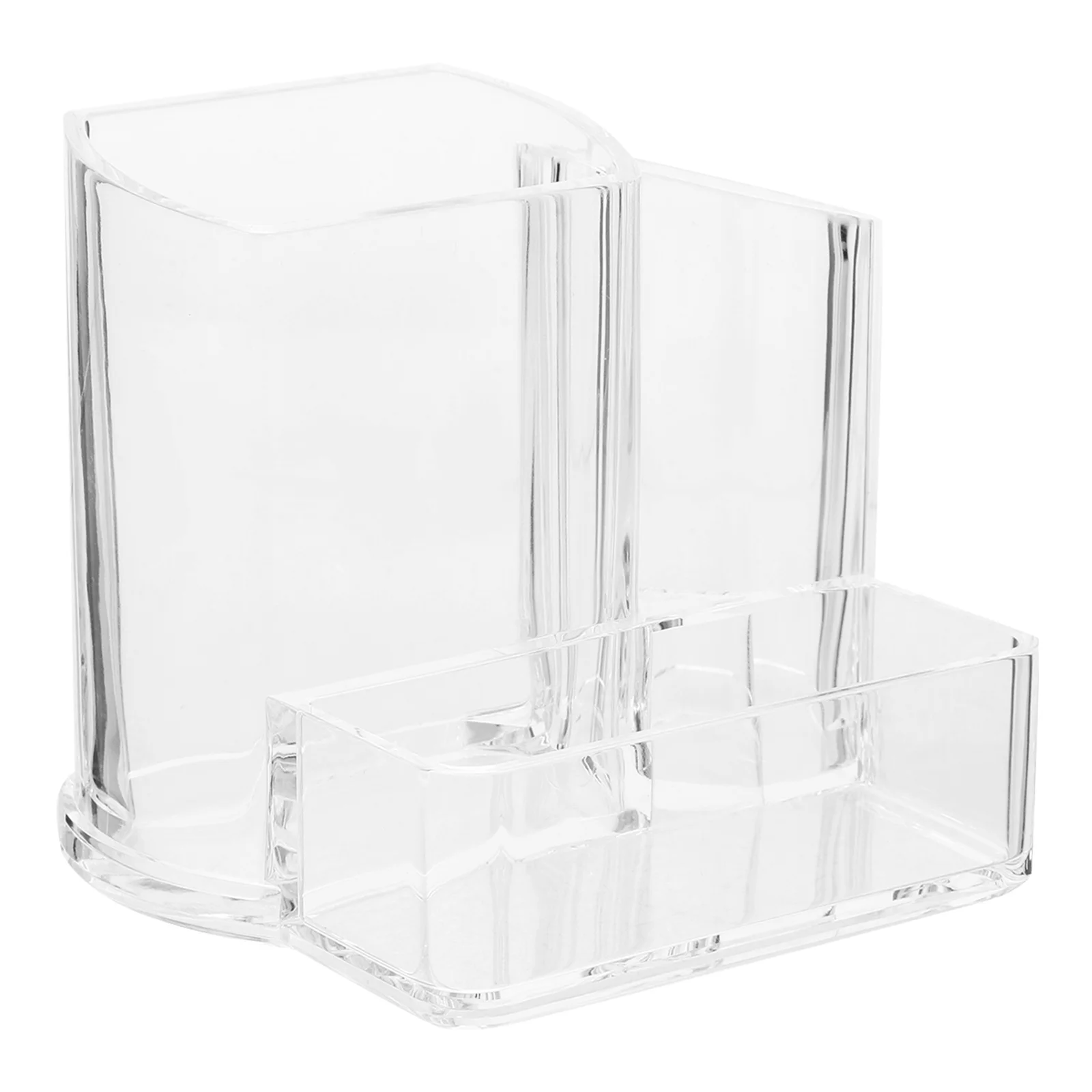 

Three Hole Pen Holder Countertop Office Desk Organizer Makeup Brush Acrylic Cup Pencil for Storage