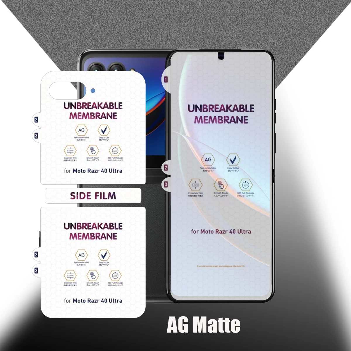 Soft AG Matte Flexible Full Screen Protector with Ultra HD Glossy Finish - Hydrogel Protective TPU Film
