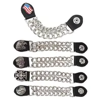 4pcs/set Motorcycle Vest Extenders rider biker Chain for Motorcycle Vest jacket man woman biker buttons buckles extenders 1
