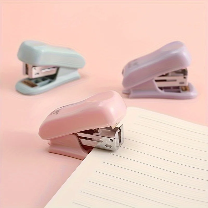 1pc 미니 스테이플러 세트, 스테이플, 종이, 스테이플러, 문구류, 사무용 카와이 문구류, 책 제본 도구, 학교 용품