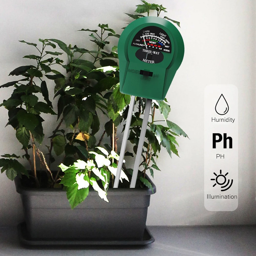 

Soil Tester 3 In1 Moisture Sunlight PH Meter Water Acidity Humidity Light PH Test Garden Plants Flowers Moist Soil Detector