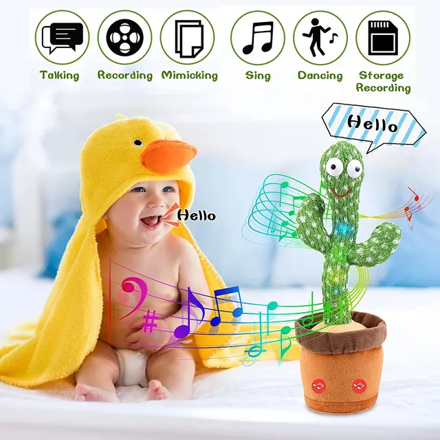 Lovely Dancing Cactus Talking Sing Sound Record Repeat Kawaii Cactus Toys For Children Christmas Gifts Home Office Decoration 1