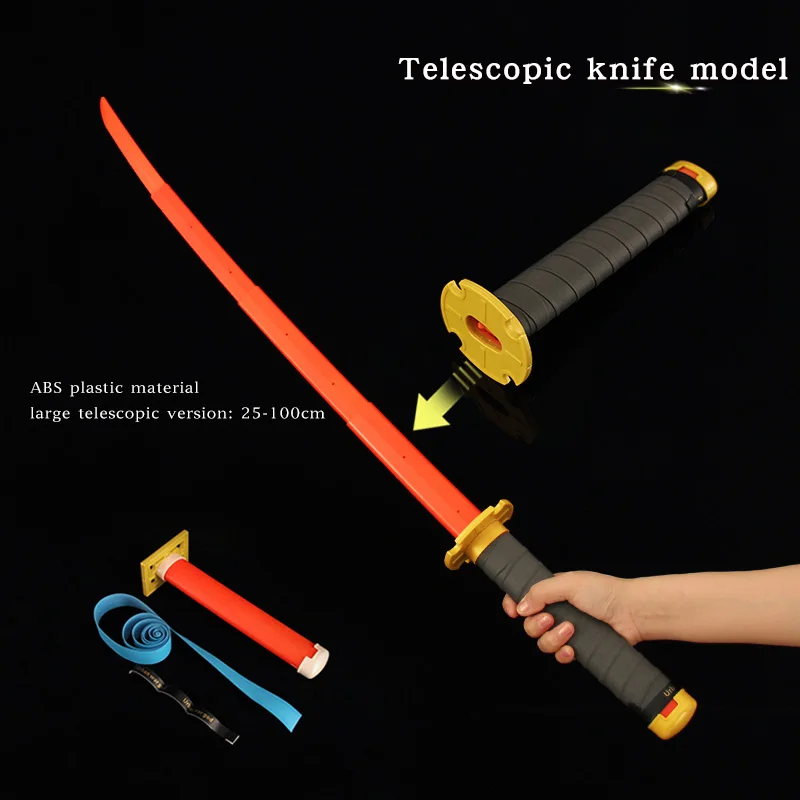 100cm One Piece Gravity Knife Stretchable Zoro Katanas Sword Model Cosplay Decompression Creative Retractable Sword Toy 2