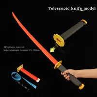 100cm One Piece Gravity Knife Stretchable Zoro Katanas Sword Model Cosplay Decompression Creative Retractable Sword Toy 2