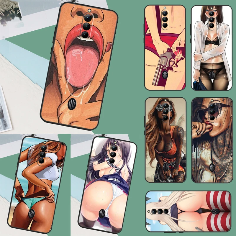 Sexy Lady Red Lips Hot Girl Custodia Per Telefono Per Nubia Red Magic 8 Pro 8S Pro Plus 6 7 Pro 6S 7S Pro 5G 5S 6R Cover Coque