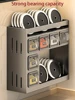3 Tier Shelf No Drill Removable Steel Iron Shelf Wall Spice Rack Kitchen Organizer Household Items Spice Jars Hanging Organizers 5