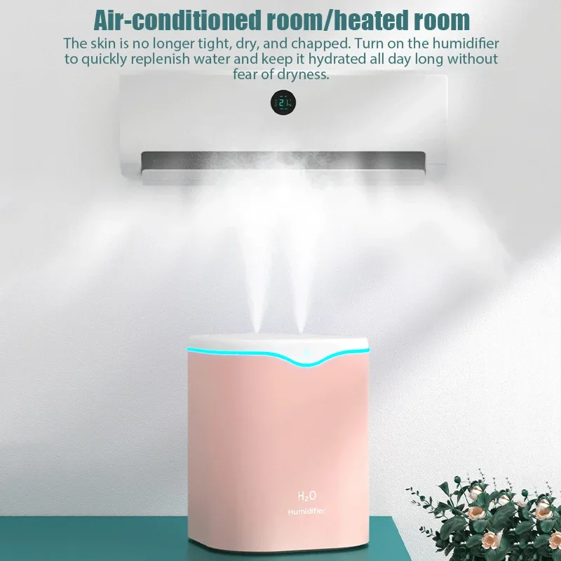 Air Humidifier Double Nozzle 2L Essential Oil Aroma Diffuser With Coloful LED Light Ultrasonic Humidifiers Aromatherapy Diffuser