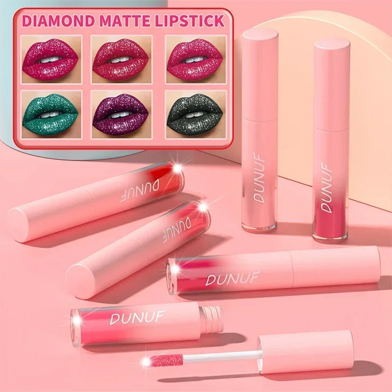 Waterproof Diamond Shimmer Glitter Lip Gloss 18 Colors Matte Glitter Liquid Lipstick Diamond Pearl Colour Lip Gloss Sexy Make Up 4