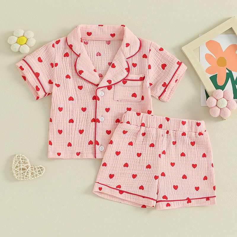 Toddler Baby Girl Valentine Pajamas Set