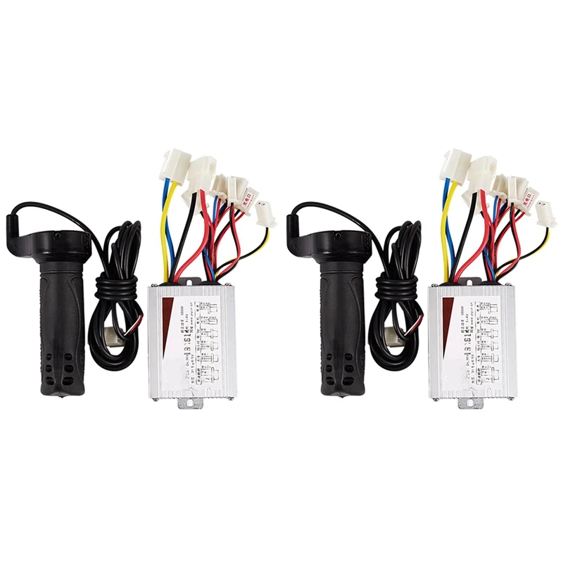 

2X 36V 500W Electric Bicycle Brushed Speed Controller & Throttle Grip Set For Electric Bicycle Scooter E-Bike Motor