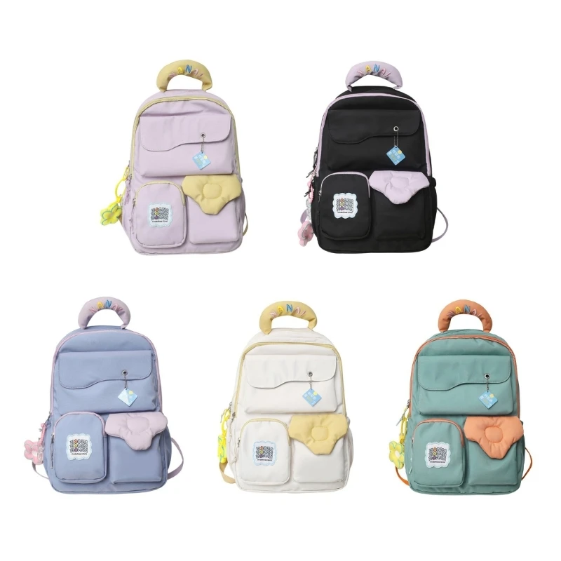 

M6CC Stylish and Versatile Japanese-inspired Book Bag Nylon School Backpack for Teen