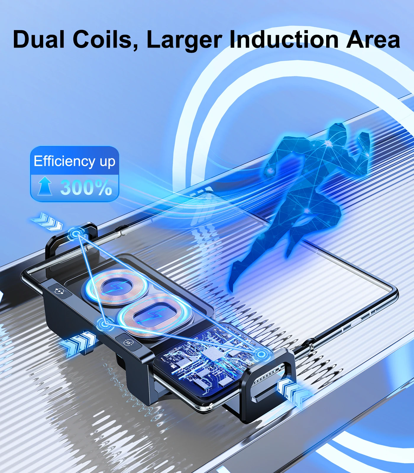 Eary Wireless Car Charger Auto-Clamp Car Mount Fast Charging Air Vent Car Phone Holder Stand Compatible with iPhone 16 Samsung