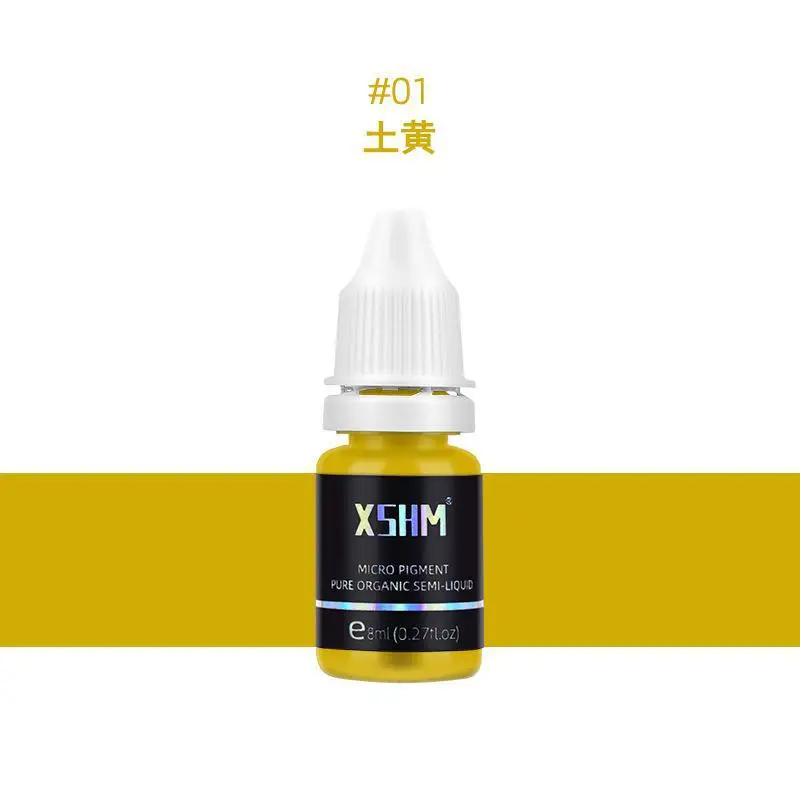 8ML Tattoo Ink Semi Permanent Natural Microblading Plant Pigment Makeup Supplies Tool For Body Art Tattoos Color