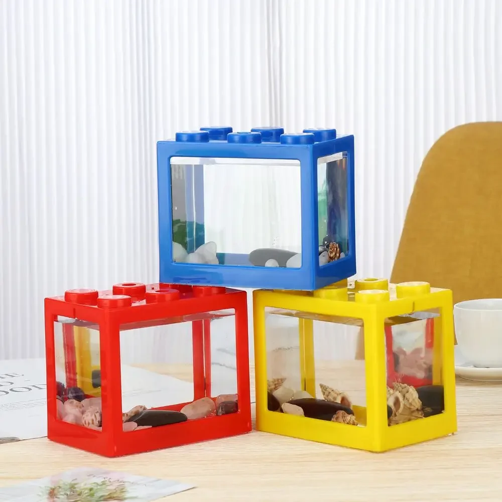 Fish Aquarium Pet Decoration Building Block PVC Mini Aquarium Betta Fish Tank Ornamental Accessories fish aquarium