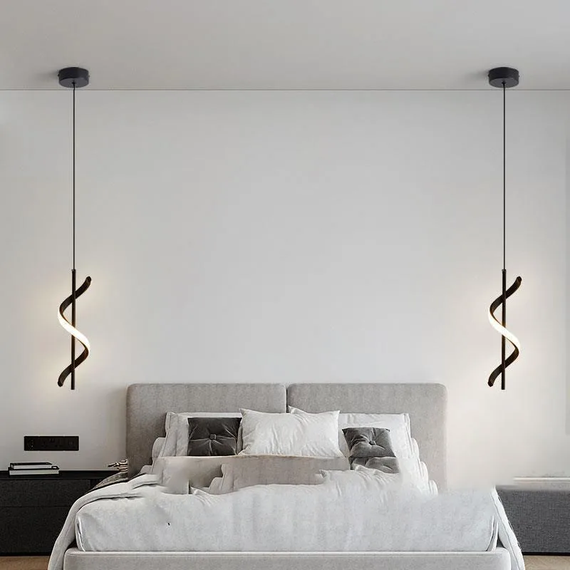 Lustre Bedside Rotating Chandelier Pendant Lights Lampara Colgante Techo Luminaire Suspendu Quarto Casal Chambre Kroonluchters 2