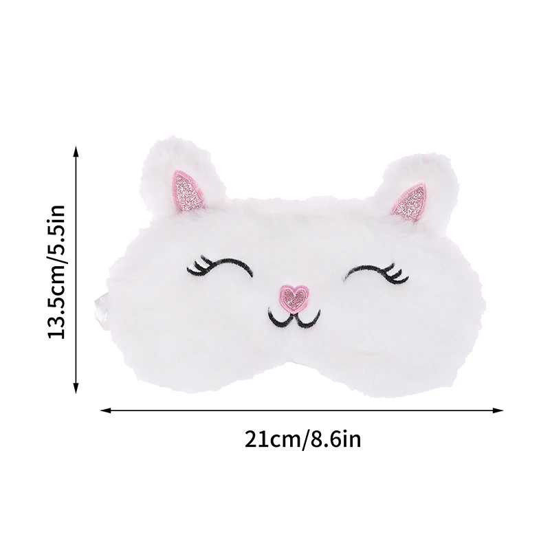 Eye Mask Eye Patch 1PC Plush Cute Grey Cat Eye Mask Eye Shade Cover Blindfold Eyeshade Eyepatch Suitable Mask Sleeping for Travel Home Gift