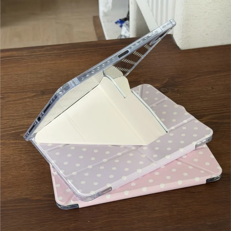 Korean INS Polka Dots Minimalist Tablet Case - Stylish and Modern Design