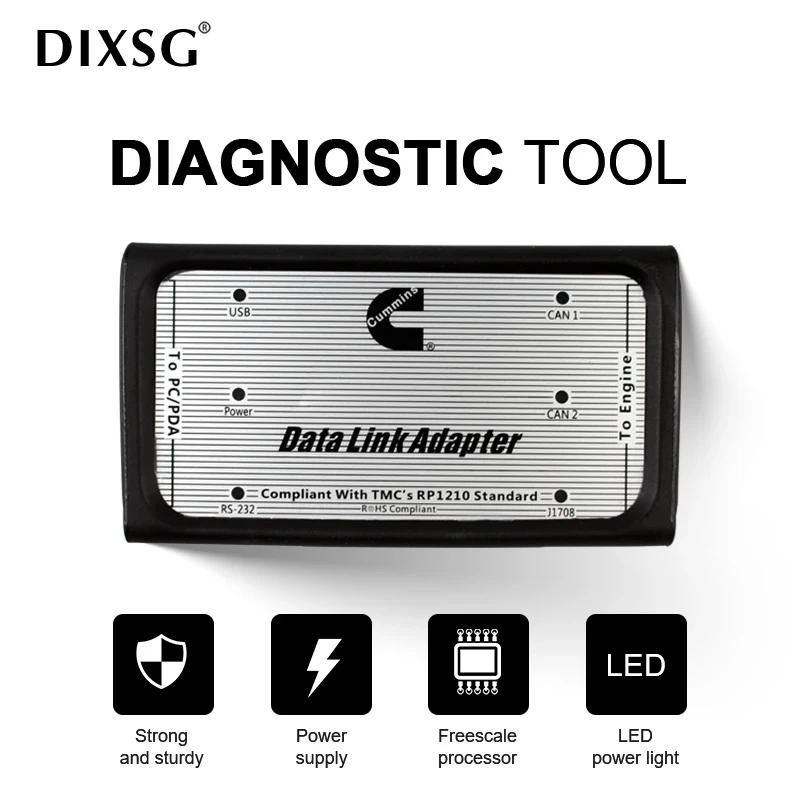 Data Link inline6 V8.7 V7.62 Adapter Heavy Duty Diagnostic Tool Scanner Cable inline 6 Scanner Full 8 cable Truck Diagnostic USB