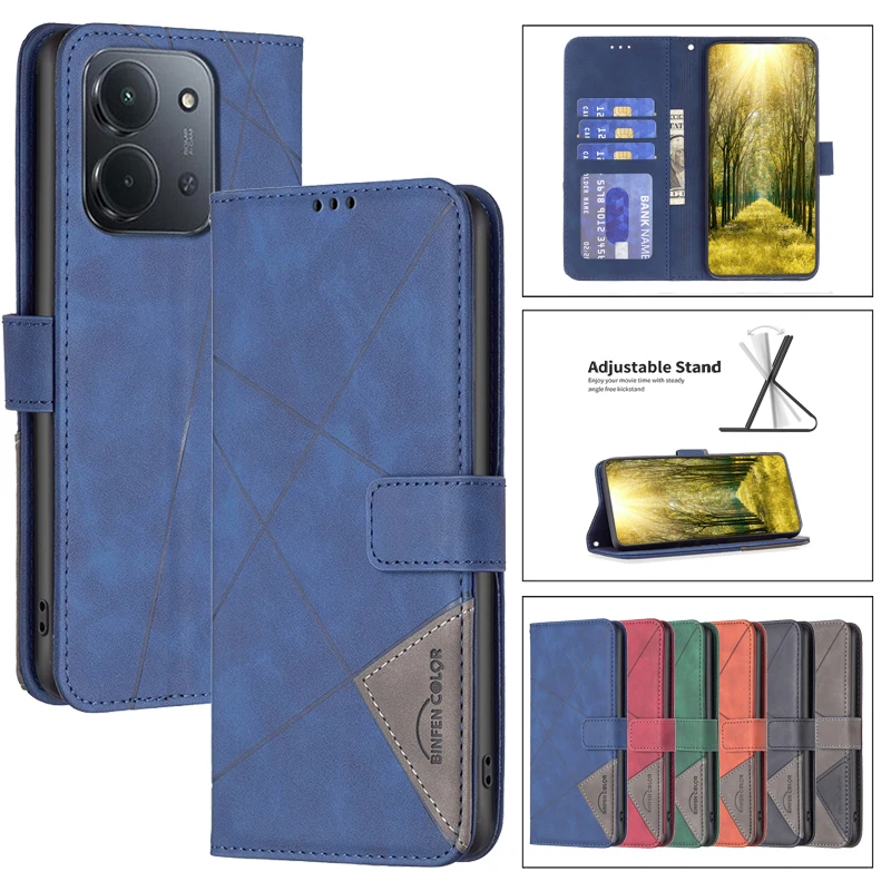 Geometric Flip Leather Wallet Phone Case Cover
