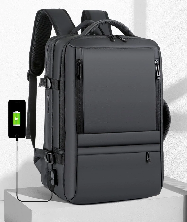 Men's Business Waterproof Multi-Function Backpack USB Charging 17 