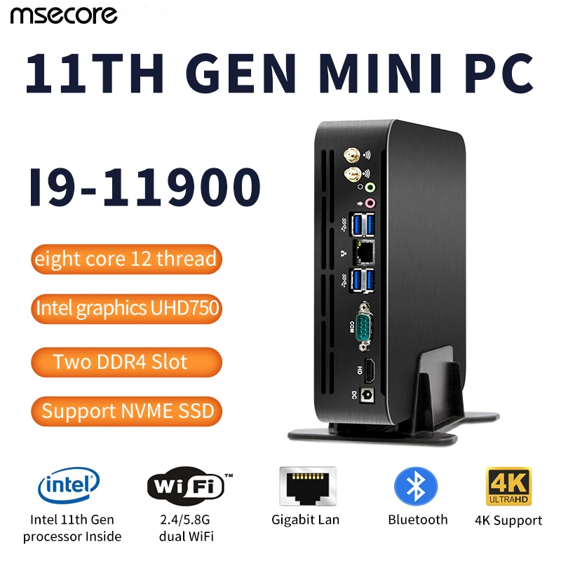 MSECORE Intel Core i9 11900 Gaming Mini PC Windows 10 Linux