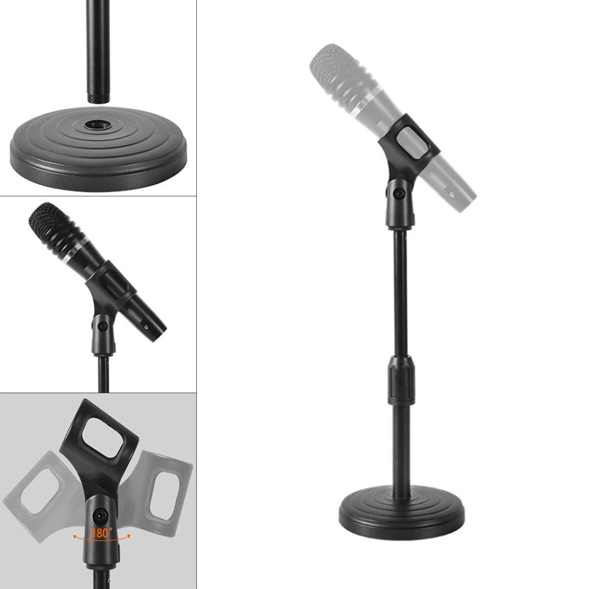 Pied de microphone réglable professionnel avec trépied pliable NJS067