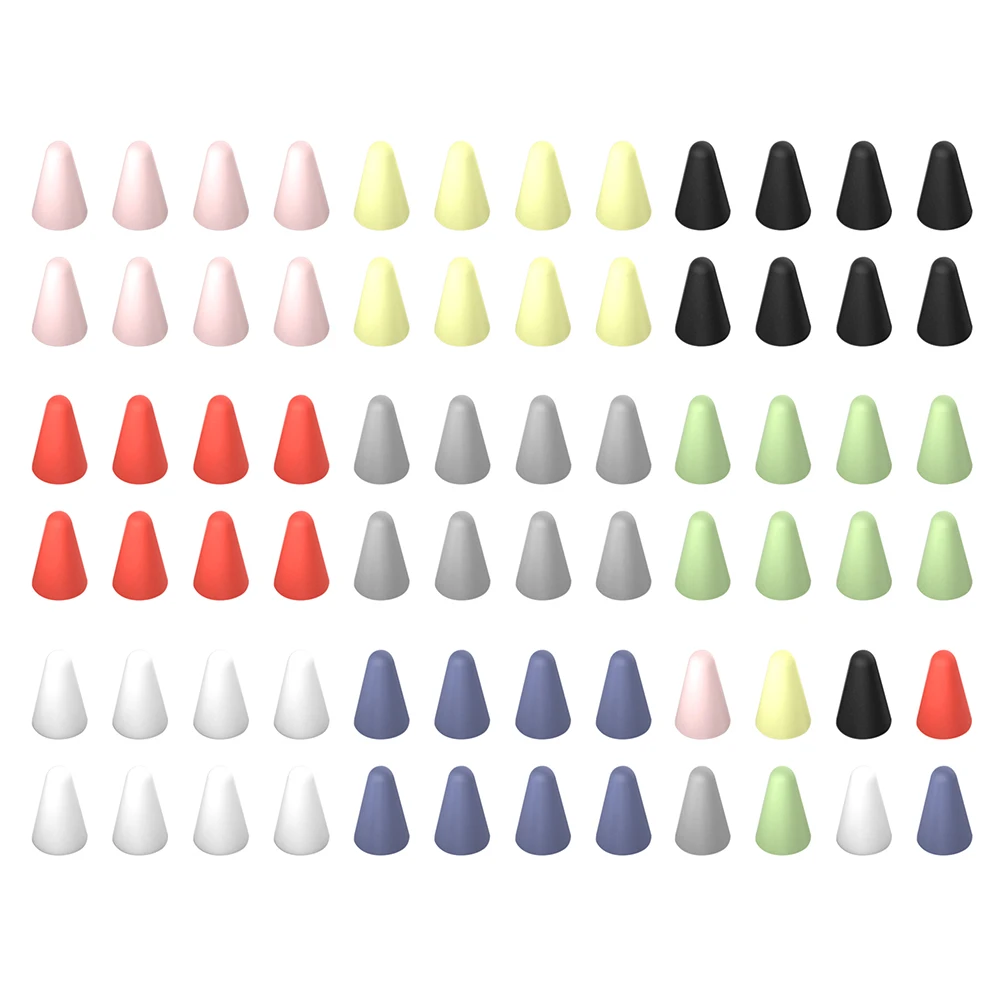 8개/세트 스타일러스 펜 팁 실리콘 교체용 스타일러스 펜 팁 케이스 애플 펜슬 1세대 2세대용