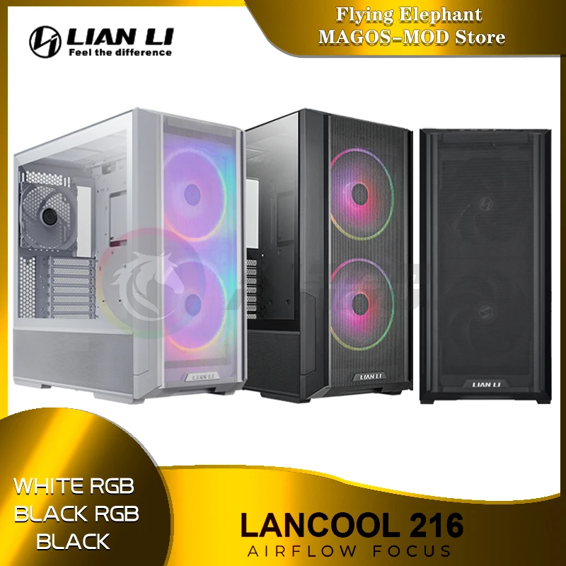 Lancool 216 Rgb Lian Li Gabinete Gaming Pc Case Support E-Atx 4090 Gpu Card 360 Raffreddamento Ad Acqua