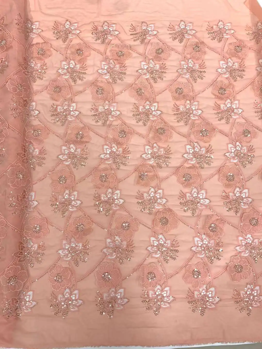 Latest Very Soft Laser Cotton Delicate Laser Embroidery Best Quality Lace With Stones Fabric Party Evening Dress NN1698_R