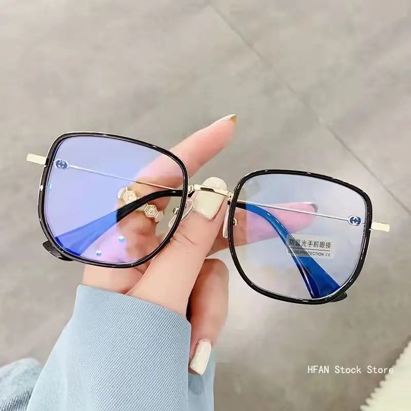 

Модные женские и мужские металлические очки, прозрачные очки, оптические очки, Квадратные прозрачные линзы, унисекс, антибликовые очки