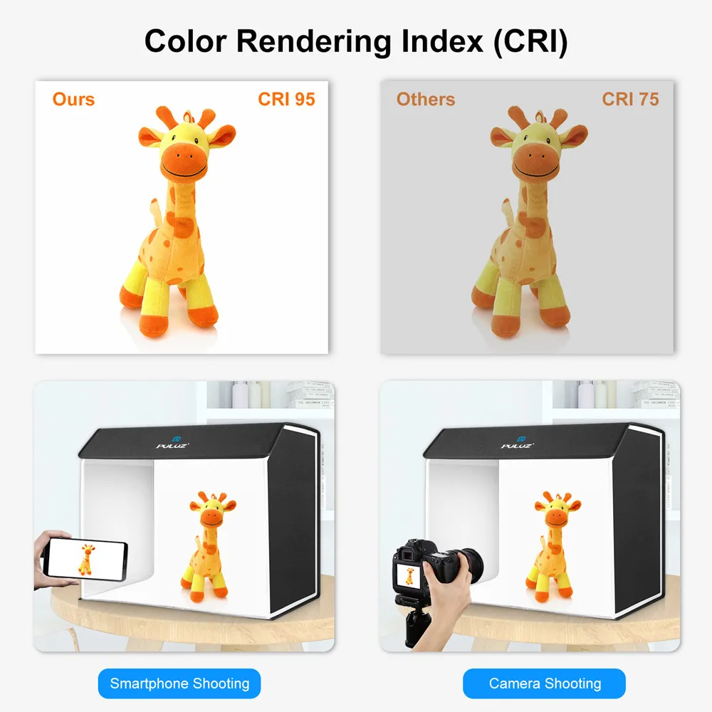 60 x 40cm Photo Softbox LED Light box Dimming Folding Portable Photography Studio Shooting Tent Box Kit with 6 Colors Backdrops
