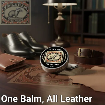 Mink Oil Leather Conditioner Balm for All Leather Products – Natural Odorless Care Cream for Shoes, Boots, Bags, Sofa 1