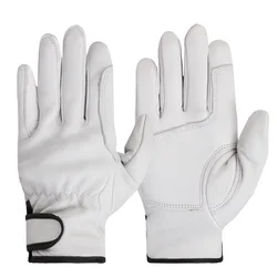 Premium Leather Work Gloves - Durable, Wear-Resistant Protection for Safety and Comfort in All Activities (Palm protection WH)