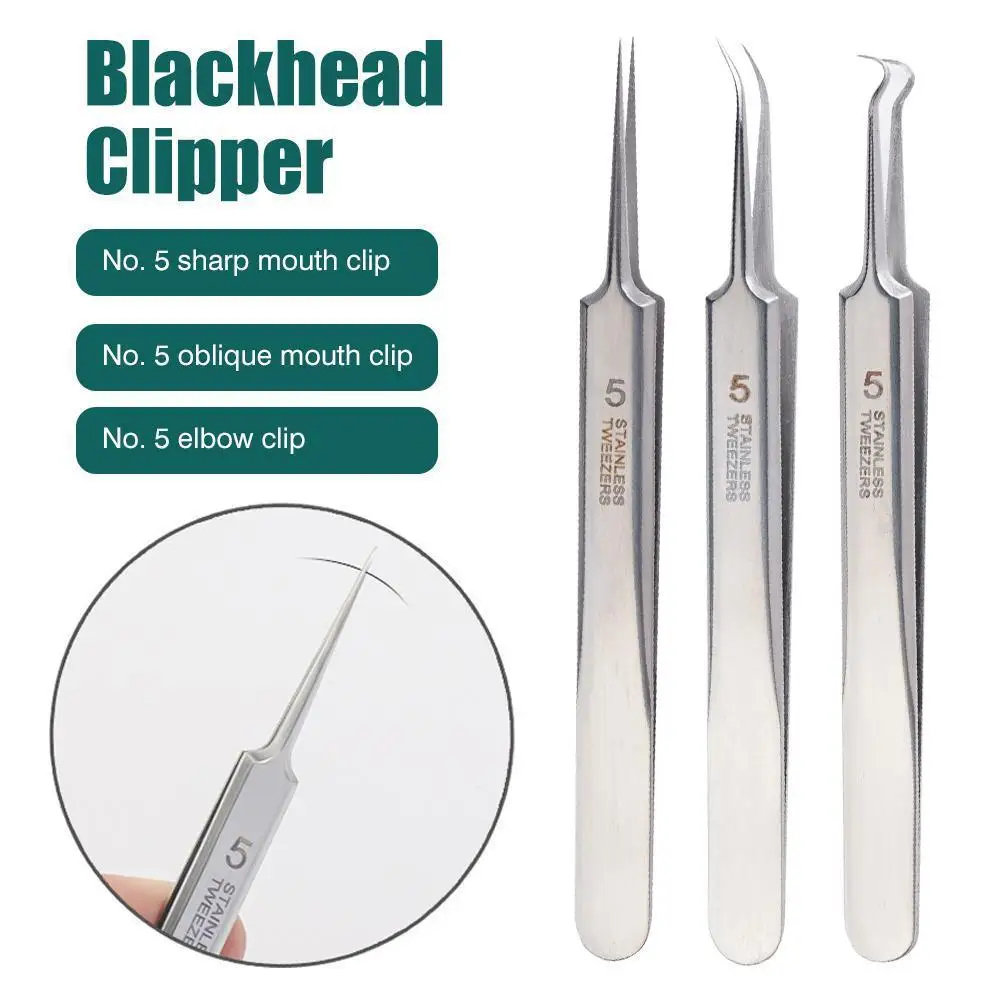 

Blackhead Remover Squeeze Acne Needle Tweezers Alema Blackheads Cell Clip 5 Extractor Pimples Comedon Black Dots Nose Sebum Tool