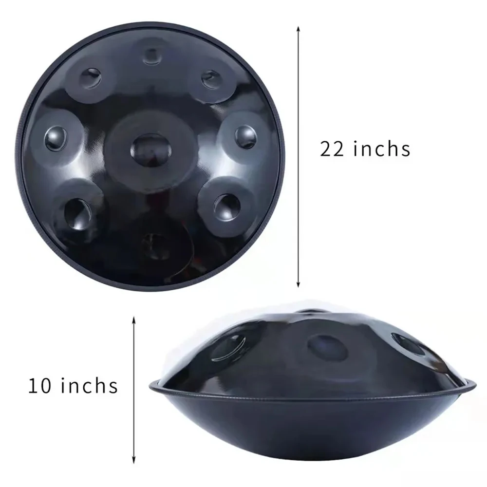 Handmade Handpan Drum with Steel Tongue, Meditation Instrument, Beginner, Yoga Learning Gift, 440HZ, 9 Tone, 10Tone, 22 in