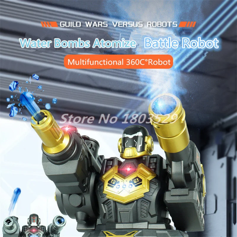 Multiplayer Battle 360° Rotate Remote Control Robot 2.4G 4WD 6 Life Infrared Induction Light Music Water Bomb RC Robot Kids Toy 5
