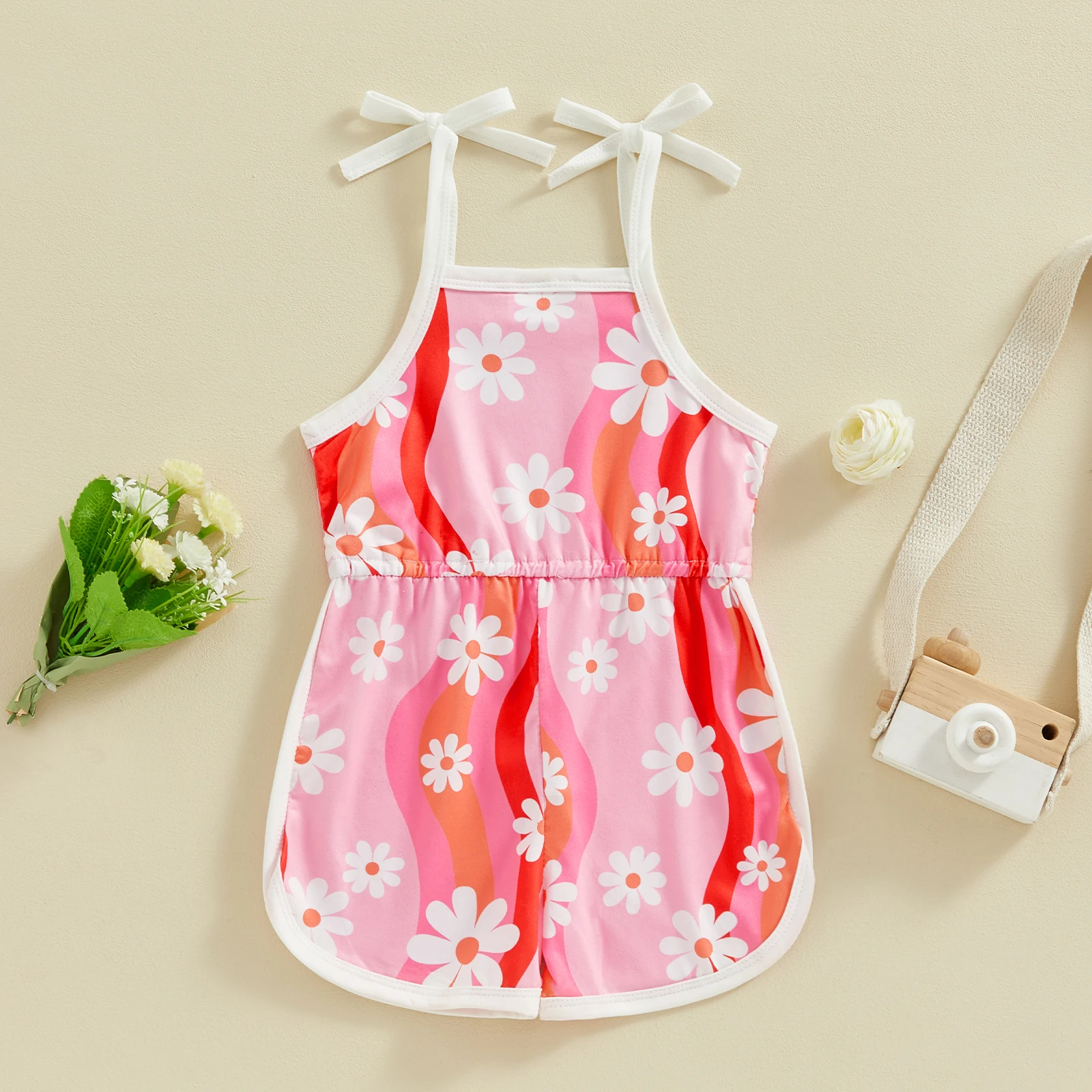 Baby Girls Summer Jumpsuits 0-24M Sleeveless Square Neck Flora Print Shorts Playsuit baby jumpsuit cotton jumpsuit baby clothing