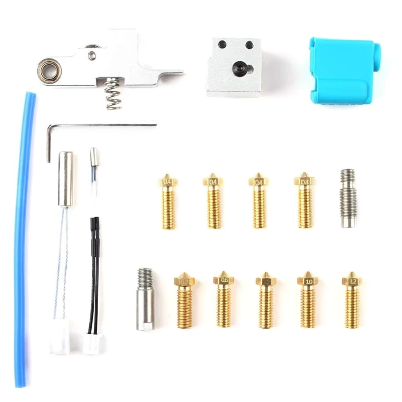 

3D принтер 63HD, термистор, нагревательная трубка, тепловой блок, экструдер, тепловой блок, сопло, силиконовый рукав для SidewinderX1/Genius