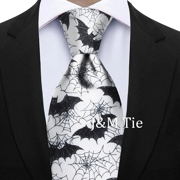 Halloween Weihnachten 7CM Krawatte Orange Kürbis Rote Krücke Süßigkeiten Muster Krawatte Für Halloween Weihnachtsgeschenk Party Anzug Krawatten – Detail 7