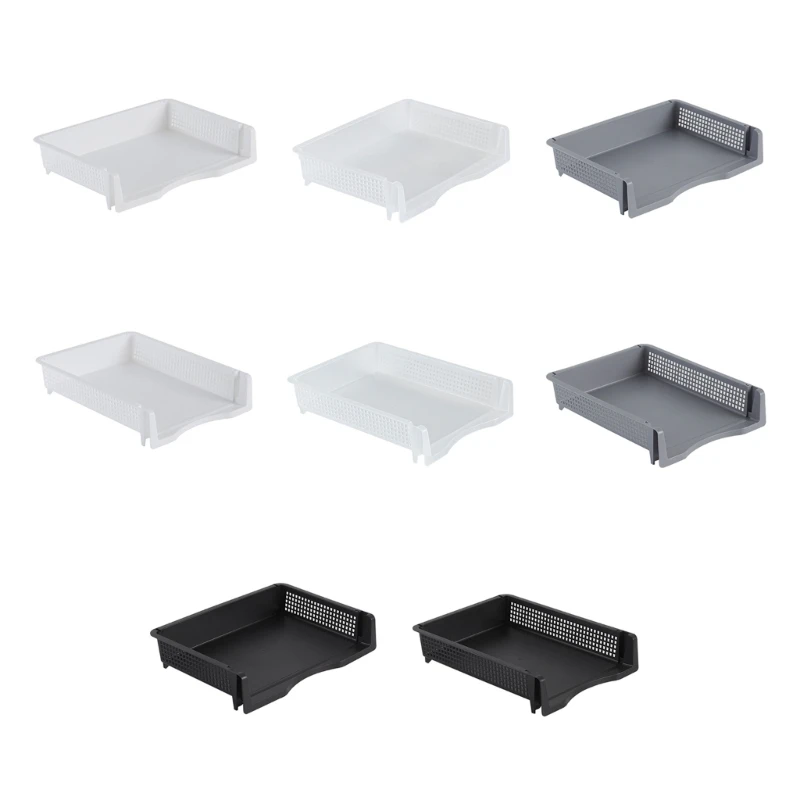 Stackable Letter Tray Space Saving File Document Tray Vertical Horizontal File Basic Rectangular Desk Organizers 896C