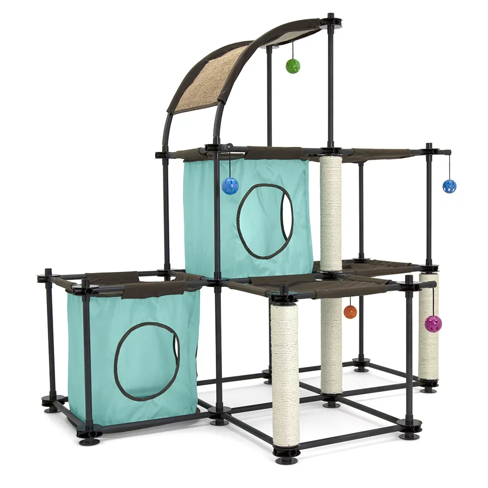 

BOUSSAC Indoor Mega Kit Cat Furniture, Cat Scratcher, Cat Condo,cat Tree House, Cat Scratching Post