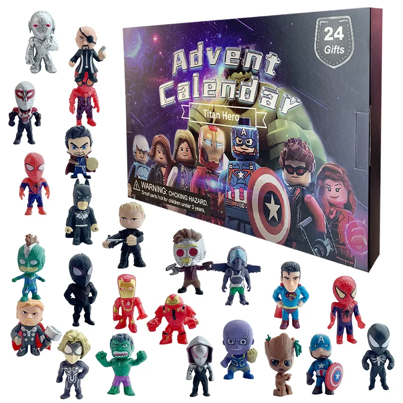 17体　ミステリーミニ　marvel マーベル Marvel Advent Calendar box Small Figures Spiderman Iron Man Hulk
