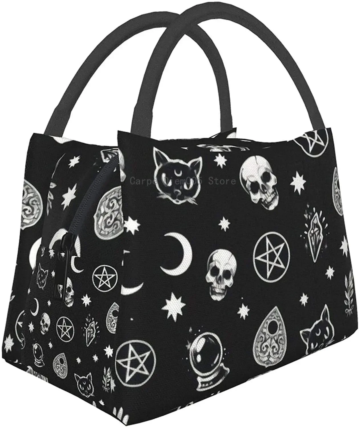 

Cat Moon Gothic Pattern Durable Insulated Lunch Bags Portable Thermal Cooler Bag Waterproof Lunch Tote Meal Prep