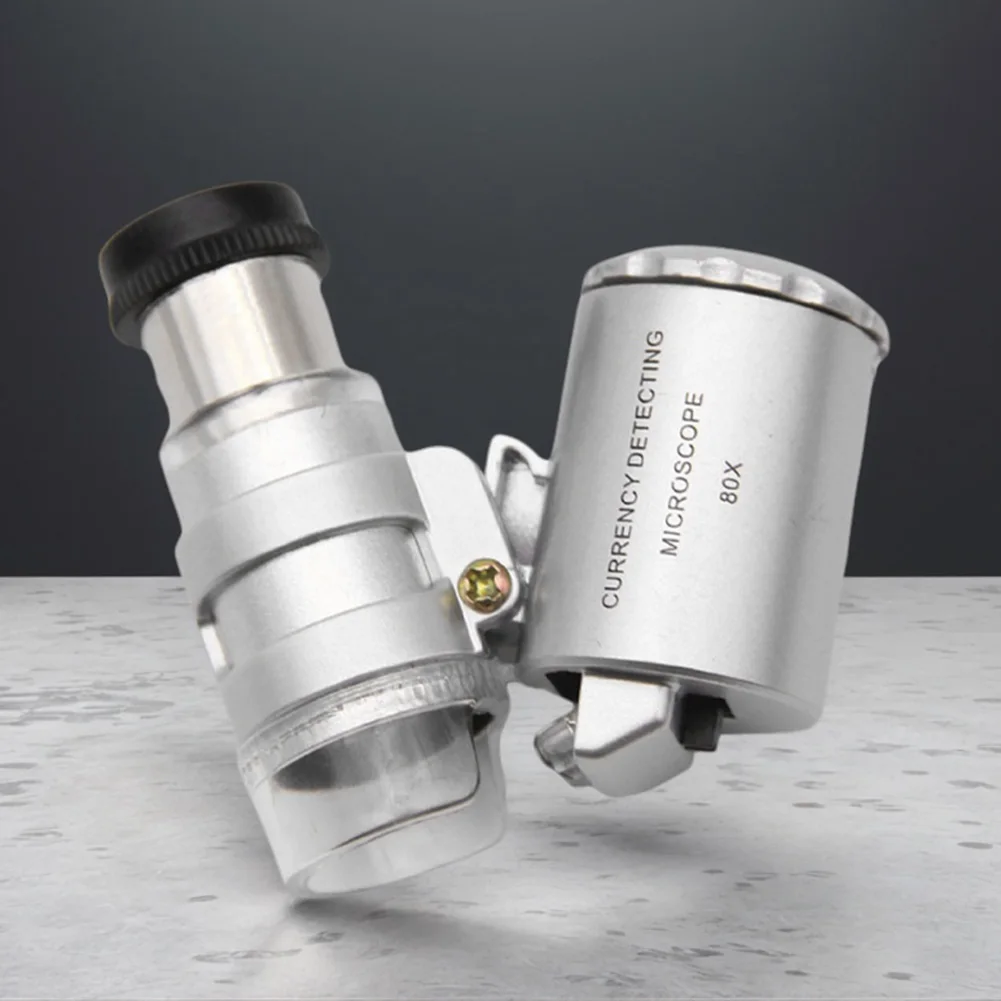 Jewelry Appreciation Microscope with LED Adjustable Jeweler Loupe Illuminated Handheld Magnifying Glass for Jewelry Observation