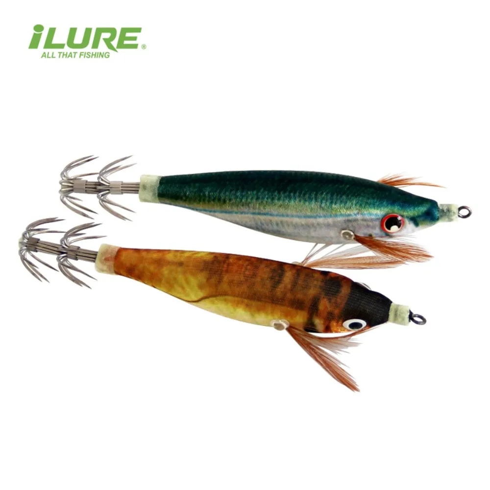 

Рыболовная снасть, деревянные приманки для креветки 2023, 10 см-9 г, свинцовый грузила, крючок для кальмара, приманка-Осьминог для кальмара, имитация