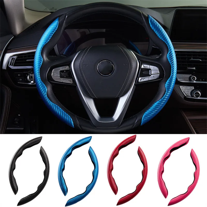 Car Anti-Skid Plush Steering Wheel Cover Red Breathable Universal Carbon Fiber//Plush Steering Wheel Cover Non-Slip Carbon Fiber-Black